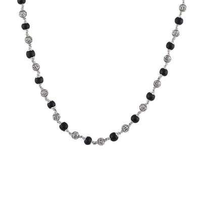 KARUNGALI WITH SHREE HARI SILVER BEADS MALA