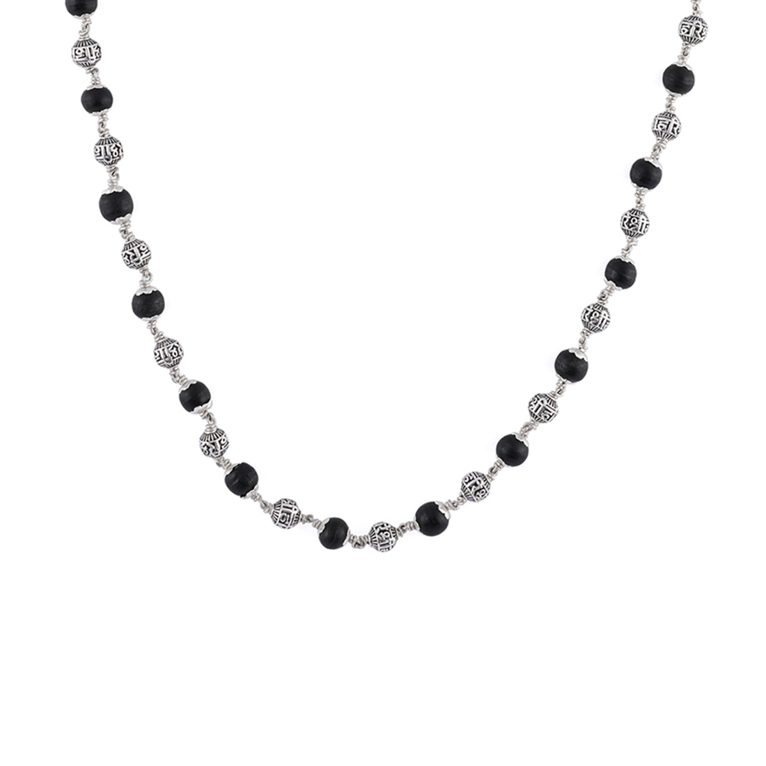 KARUNGALI WITH SHREE HARI SILVER BEADS MALA