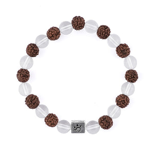 Rudraksha with Spatik Beads Bracelet