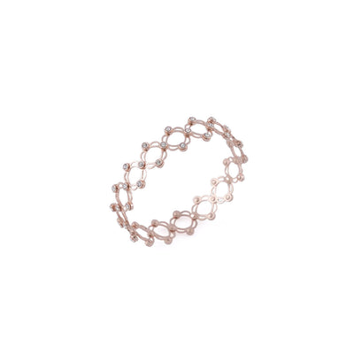 Rose Gold Plated Silver Ring Cum Bracelet for Women