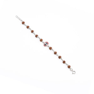Rudraksha Silver Bracelet with Spiderman Single Line for Kids