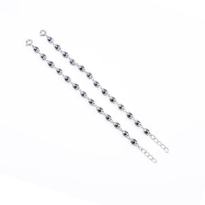 Black Beads Embedded in Silver Nazariya for Kids
