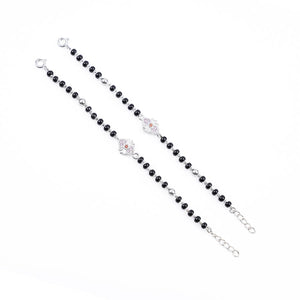 Black beads silver designer nazariya for kids
