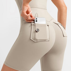 Cargo Pocket Bodysuit Short - Khaki