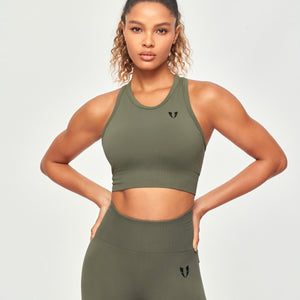 Seamless Padded Tank - Olive Green