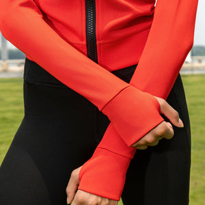 V-Shape Athletic Jacket - Red and Black