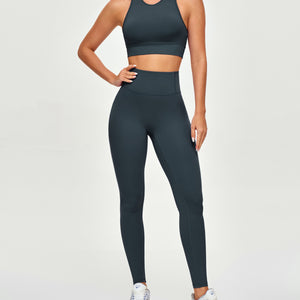 High Neck Sports Bra - Gray