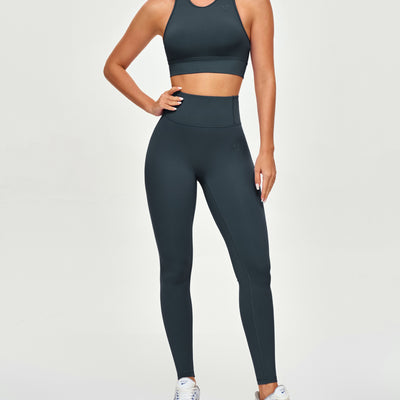 High Neck Sports Bra - Gray