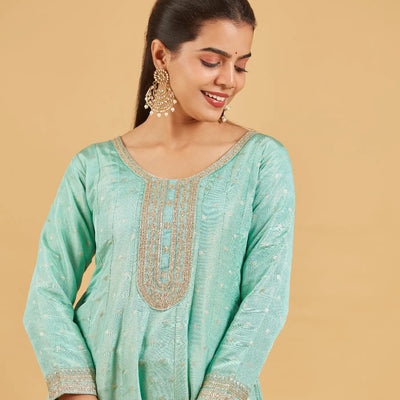Pastel Teal  Anarkali Set