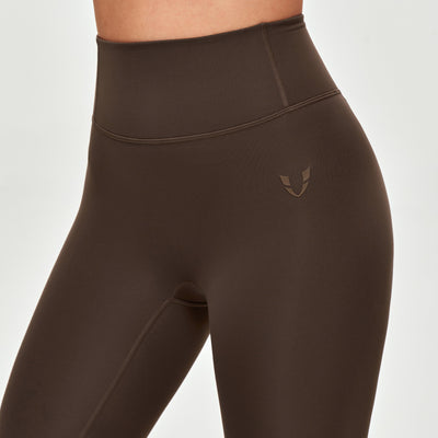 High Waisted Workout Leggings - Brown