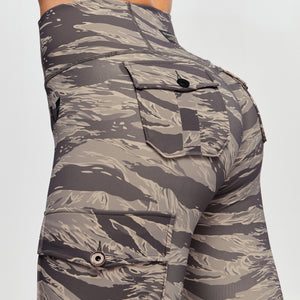 Cargo Fitness Leggings - Tiger Stripe Camo