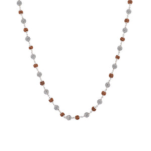 Rudraksha Silver Mala (Round Beads)