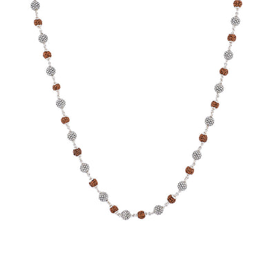Rudraksha Silver Mala (Round Beads)