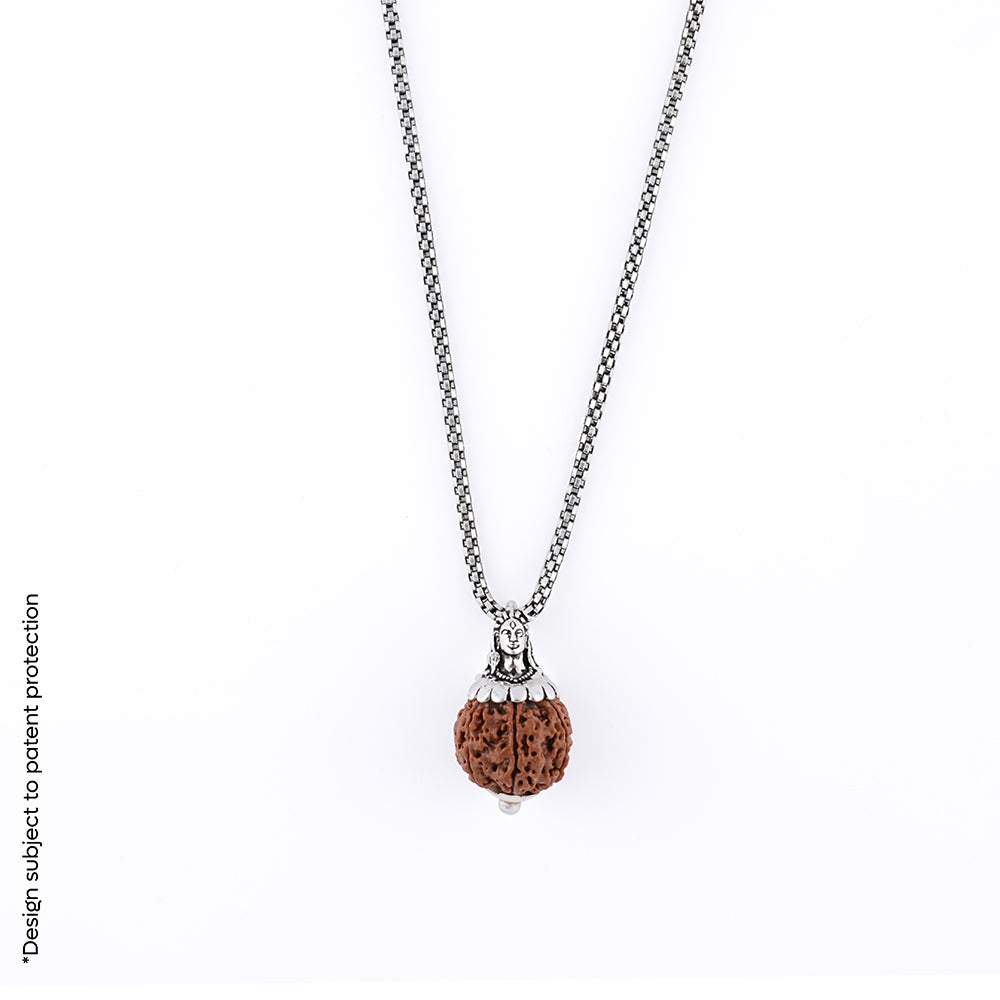 Adiyogi Pendant (6 Mukhi Nepali Rudraksha) With Chain