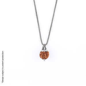 Adiyogi Pendant (4 Mukhi Nepali Rudraksha) With Chain