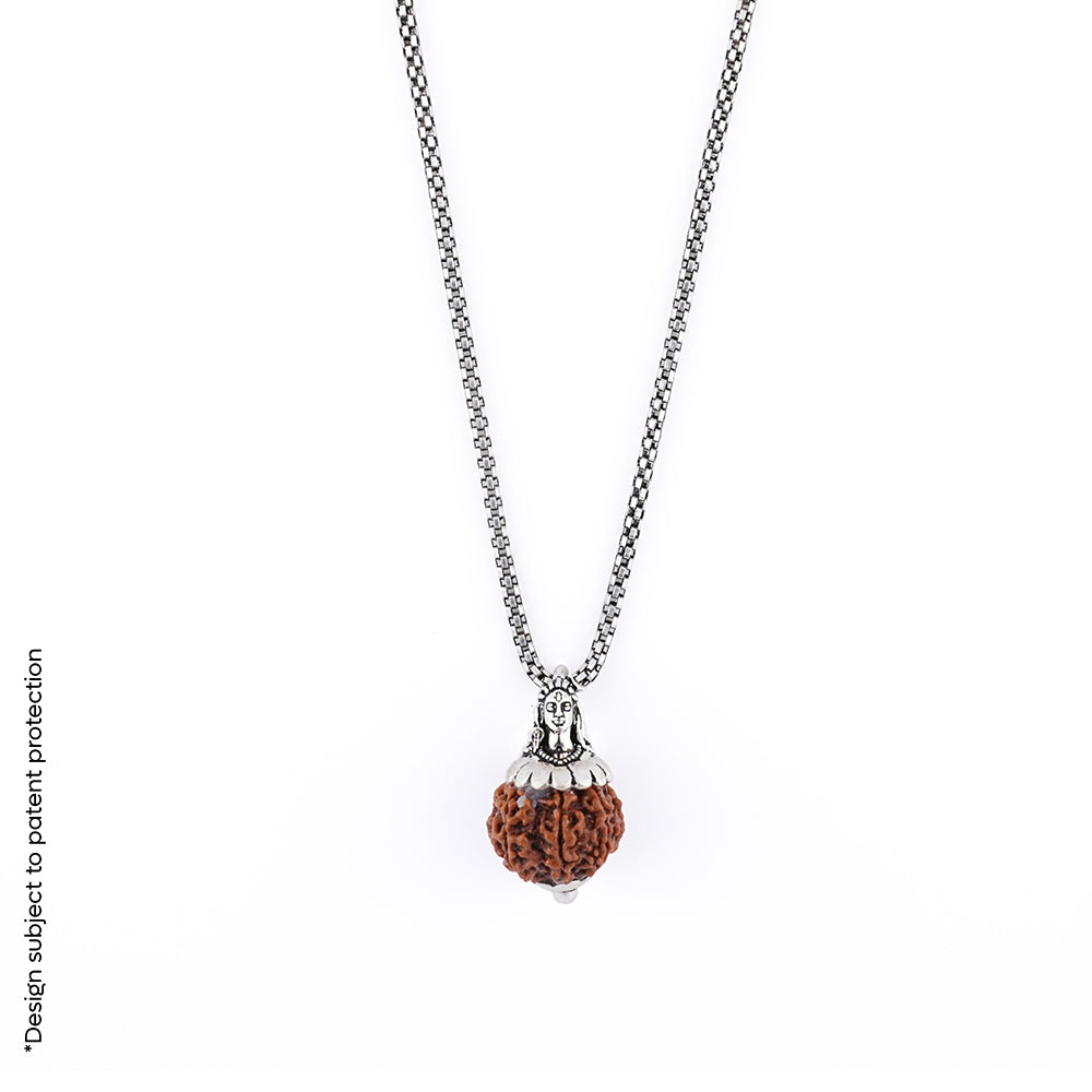 Adiyogi Pendant (7 Mukhi Nepali Rudraksha) With Chain