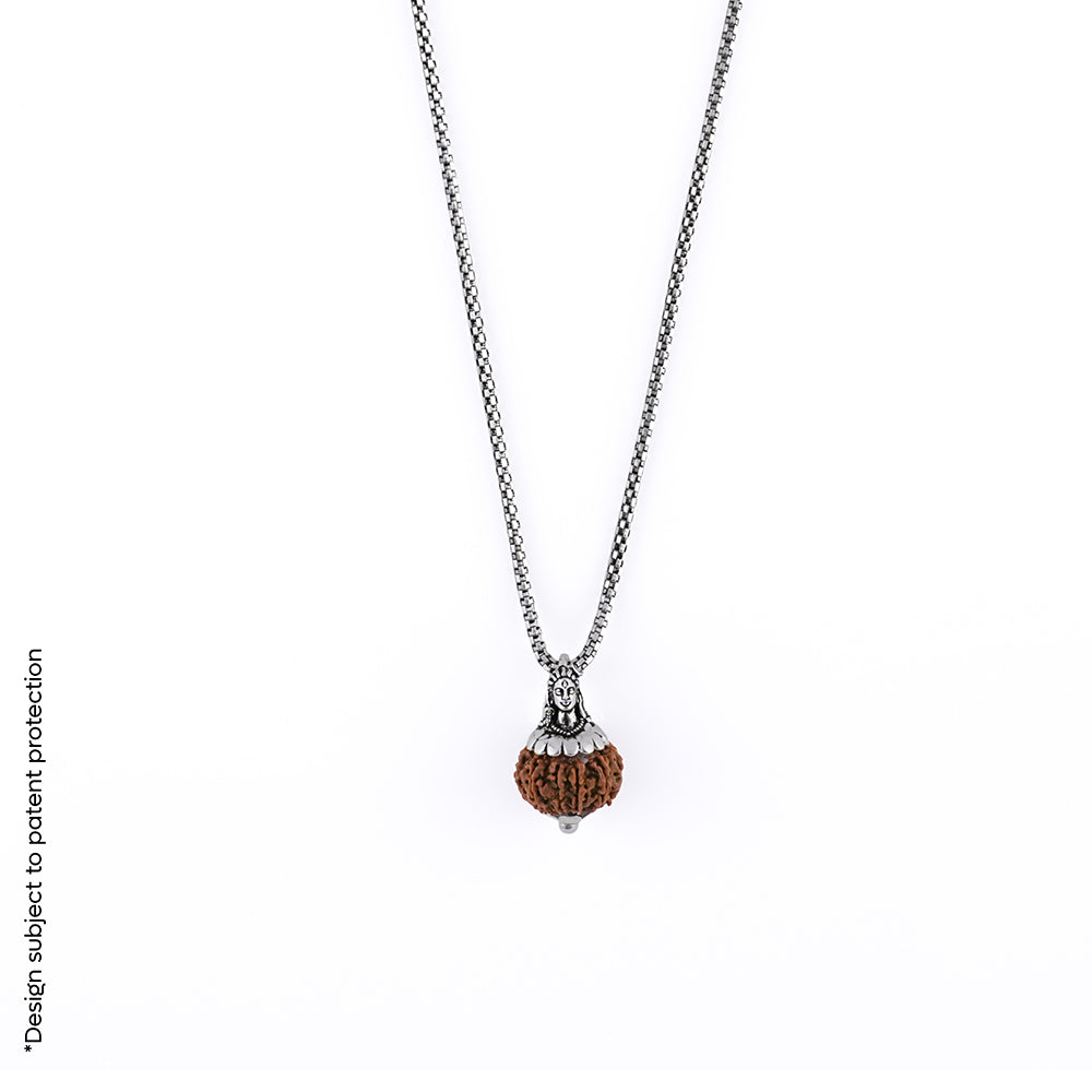 Adiyogi Pendant (9 Mukhi Nepali Rudraksha) With Chain
