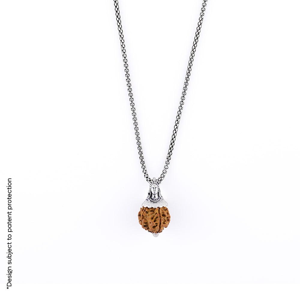 Adiyogi Pendant (8 Mukhi Nepali  Rudraksha) With Chain
