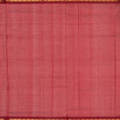 Taupe Handloom Silk Cotton Saree With Contrast Border