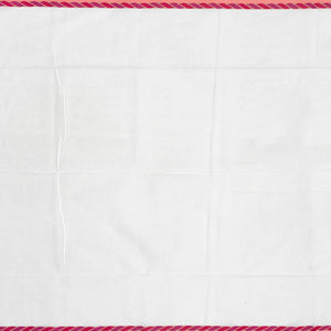 White Handloom Bengal Cotton Saree With Contrast Pink Border