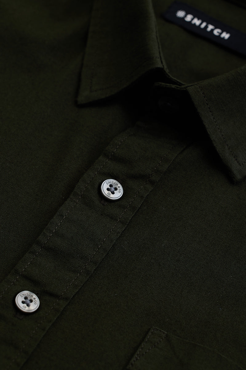 Olive Slim Fit Shirt