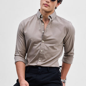 Hazelnut Solid Oxford Shirt