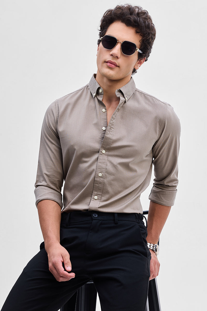 Hazelnut Solid Oxford Shirt