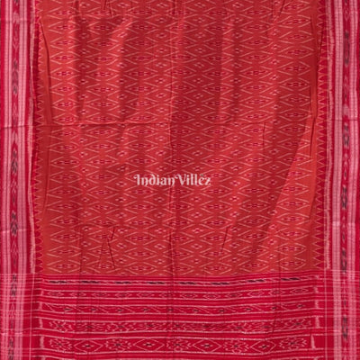 Orange Red Mayur Chandrika Maniabandha Cotton Saree