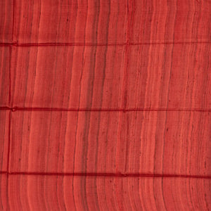 Taupe Handloom Tussar Silk Saree With Printed Red Floral Motifs