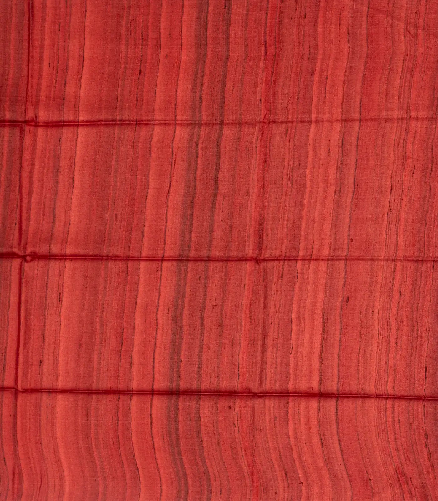 Taupe Handloom Tussar Silk Saree With Printed Red Floral Motifs