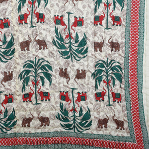 Colorful Forest Jaipuri Double Bed Quilt