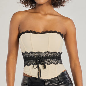 Delicate Glam Corset Lace Ribbon Top