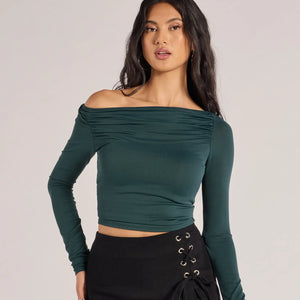 Casual Icon Off-The-Shoulder Long Sleeve Top
