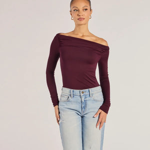 Casual Icon Off-The-Shoulder Long Sleeve Top