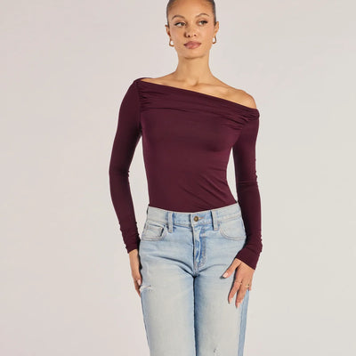 Casual Icon Off-The-Shoulder Long Sleeve Top