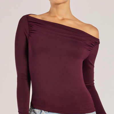 Casual Icon Off-The-Shoulder Long Sleeve Top