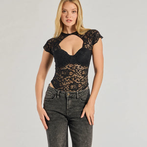 Sultry Glam Cutout Lace Bodysuit