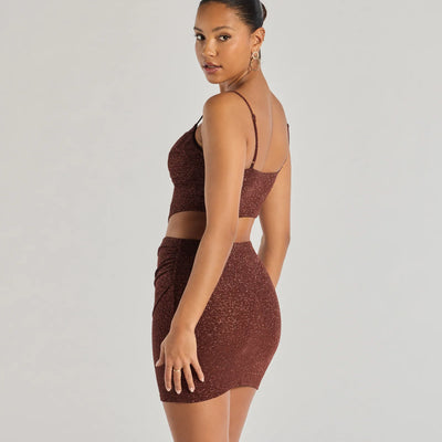 Glowing Radiance Sleeveless Glitter Crop Top