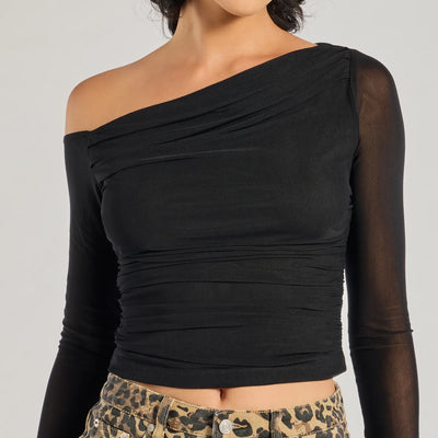 Sultry Fave Sheer Mesh Long Sleeve Top