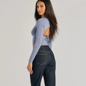 Elevated Staple Open Back Long Sleeve Top