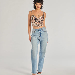 Ever Fierce Leopard Print Satin Corset