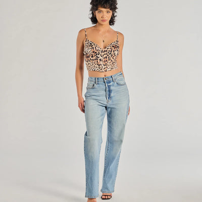 Ever Fierce Leopard Print Satin Corset