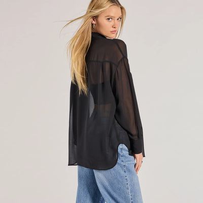 Sheer Ambition Long Sleeve Collared Blouse