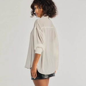 Sheer Ambition Long Sleeve Collared Blouse