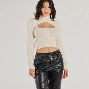 Cozy Casual Cable Knit Cropped Tank Top