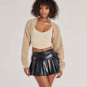 Cuddly Cozy Eyelash Knit Sweater Bolero