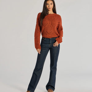 Cozy Mood Cable Knit Pullover Sweater
