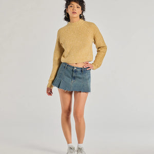 Stylishly Casual Mock Neck Knit Sweater