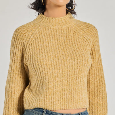 Stylishly Casual Mock Neck Knit Sweater