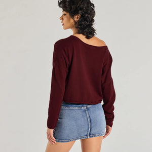 Classic Chic Asymmetrical Cropped Pullover Sweater